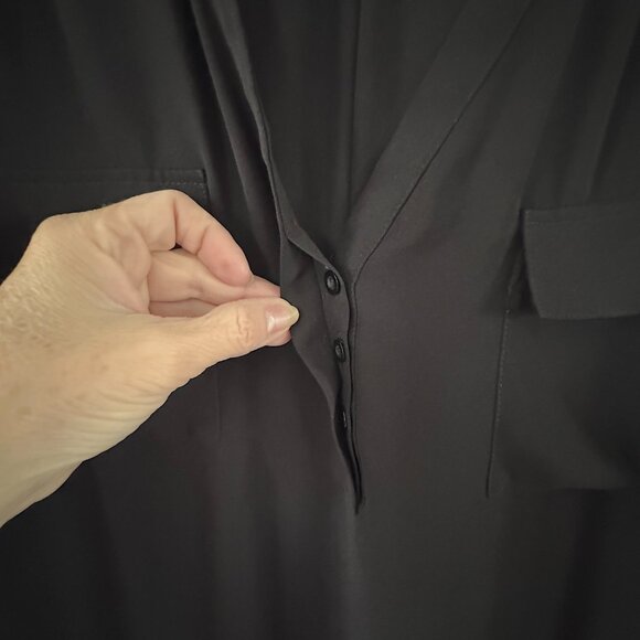 Torrid 4X BLACK Harper 3/4 Sleeve Plus Size Top Blouse Tunic Pullover - Picture 6 of 15